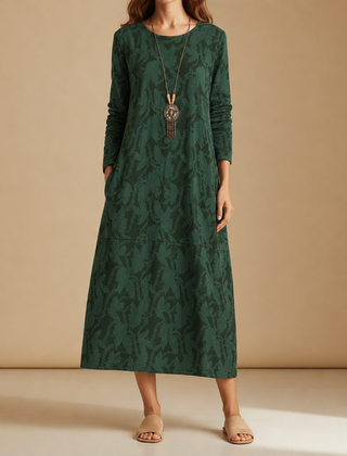 Trogir Printed Midi Dress in Green