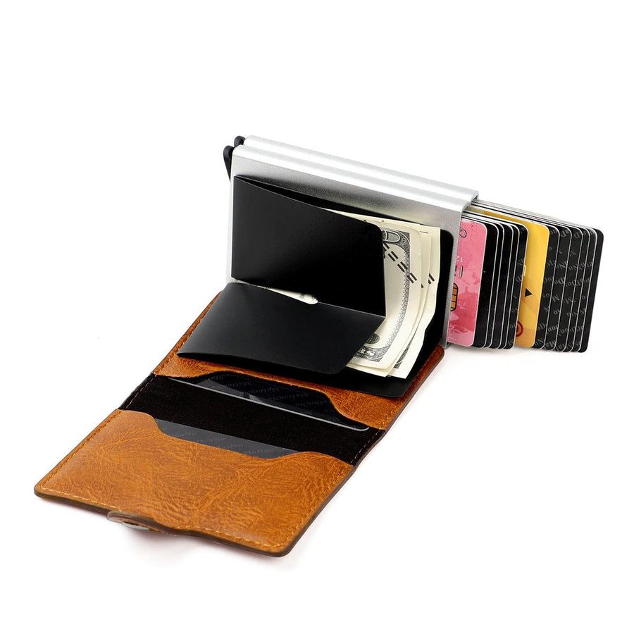 Men's Wallet | Pop-Up Card Holder Aluminium Leather RFID