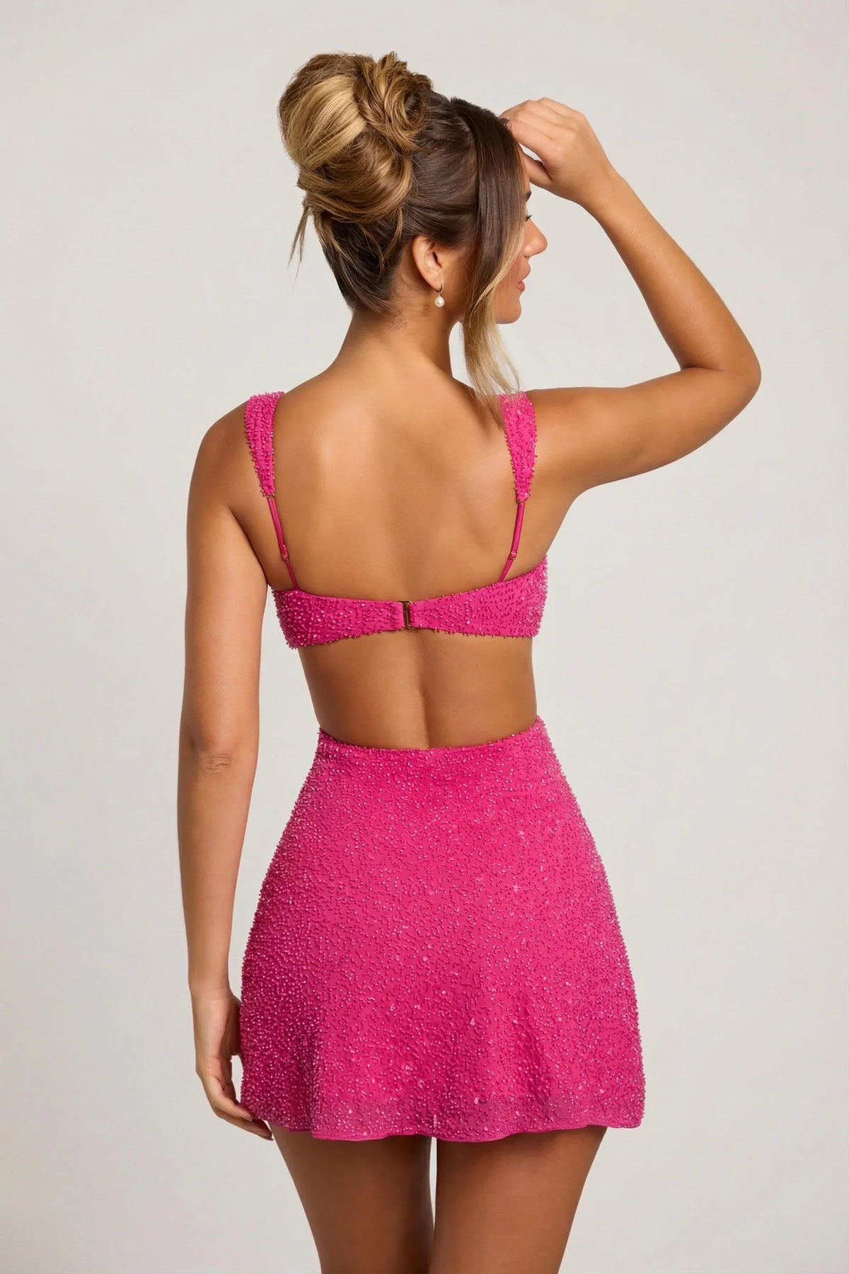 Women's Cocktail Dress | Mini Square Neck Sleeveless Embellished
