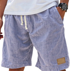 Men's Linen Shorts | Drawstring Waist Relaxed Fit Knee Length