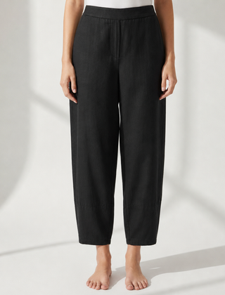 Mougins Tapered Linen Pants in Black
