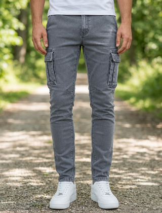 Formentor Slim Fit Cargo Pants in Gray