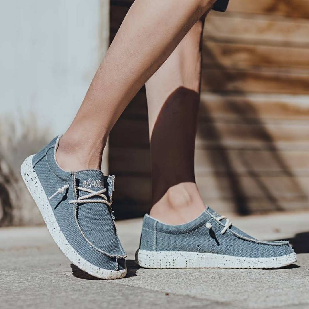 Men's Loafers | Canvas Slip On Lace Cushioned Sole