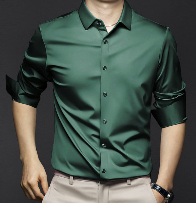 Men's Button Up Shirt | Collared Three-Quarter Sleeve Breathable