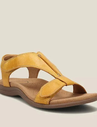 Women's Slide | T-Strap Arch Support Leather Cushioned