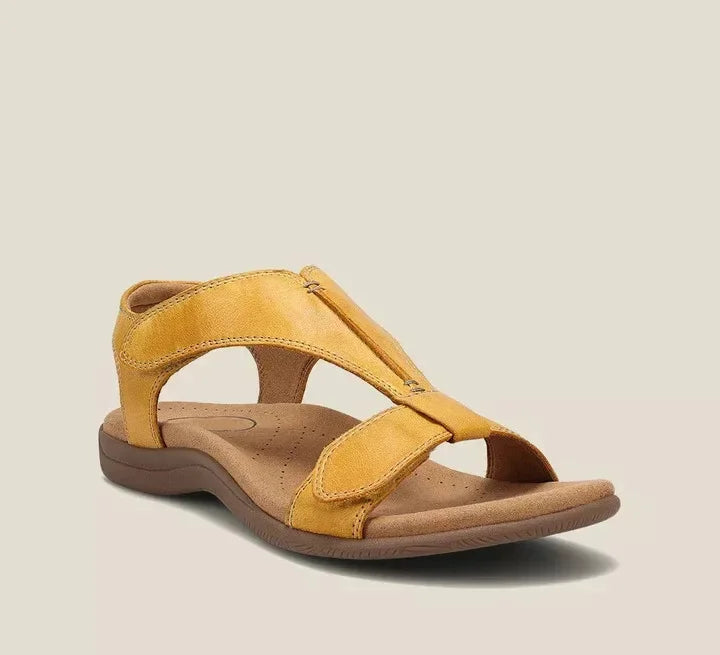Women's Slide | T-Strap Arch Support Leather Cushioned
