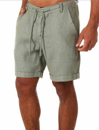 Men's Tailored Shorts | Relaxed Fit Linen Drawstring Rolled Hem