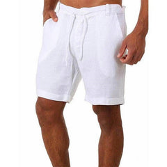 Men's Tailored Shorts | Relaxed Fit Linen Drawstring Rolled Hem