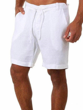 Men's Tailored Shorts | Relaxed Fit Linen Drawstring Rolled Hem