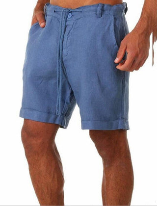 Men's Tailored Shorts | Relaxed Fit Linen Drawstring Rolled Hem
