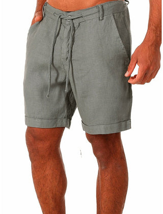 Men's Tailored Shorts | Relaxed Fit Linen Drawstring Rolled Hem