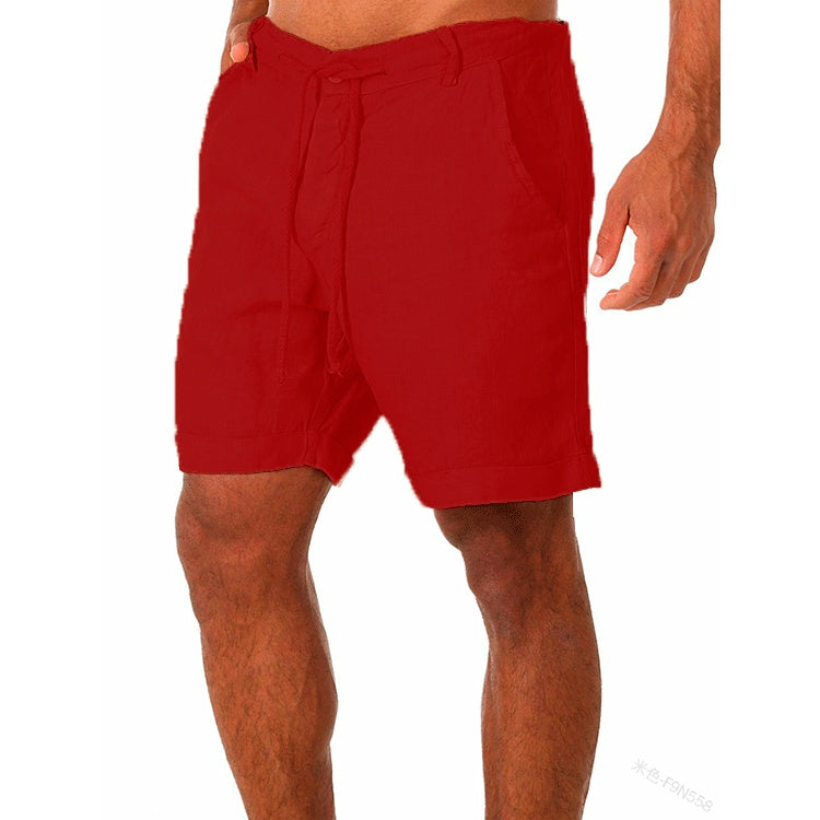 Men's Tailored Shorts | Relaxed Fit Linen Drawstring Rolled Hem