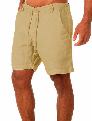 Men's Tailored Shorts | Relaxed Fit Linen Drawstring Rolled Hem