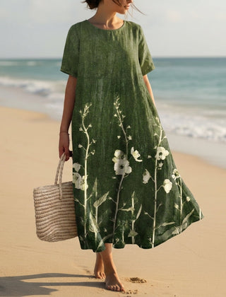 Forest Green & White Floral