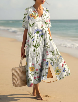 White Multicolor Floral
