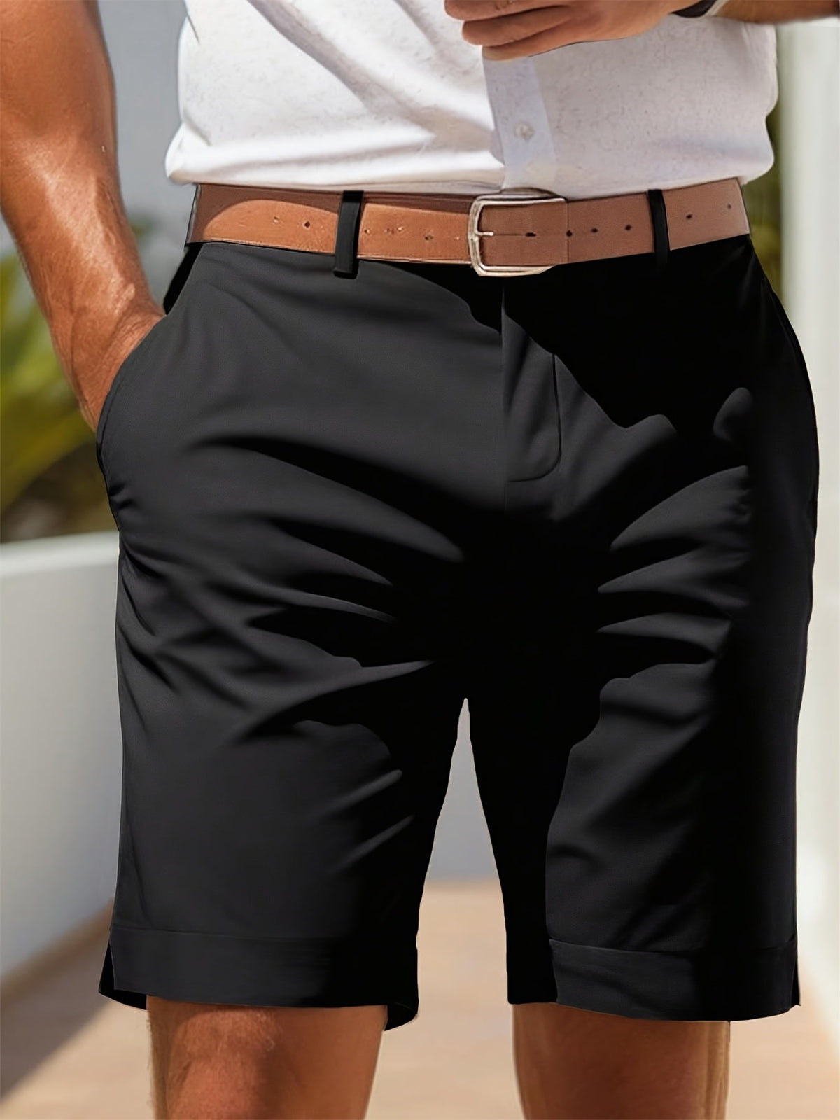 Men's Tailored Shorts | Regular Fit Woven Functional Pockets