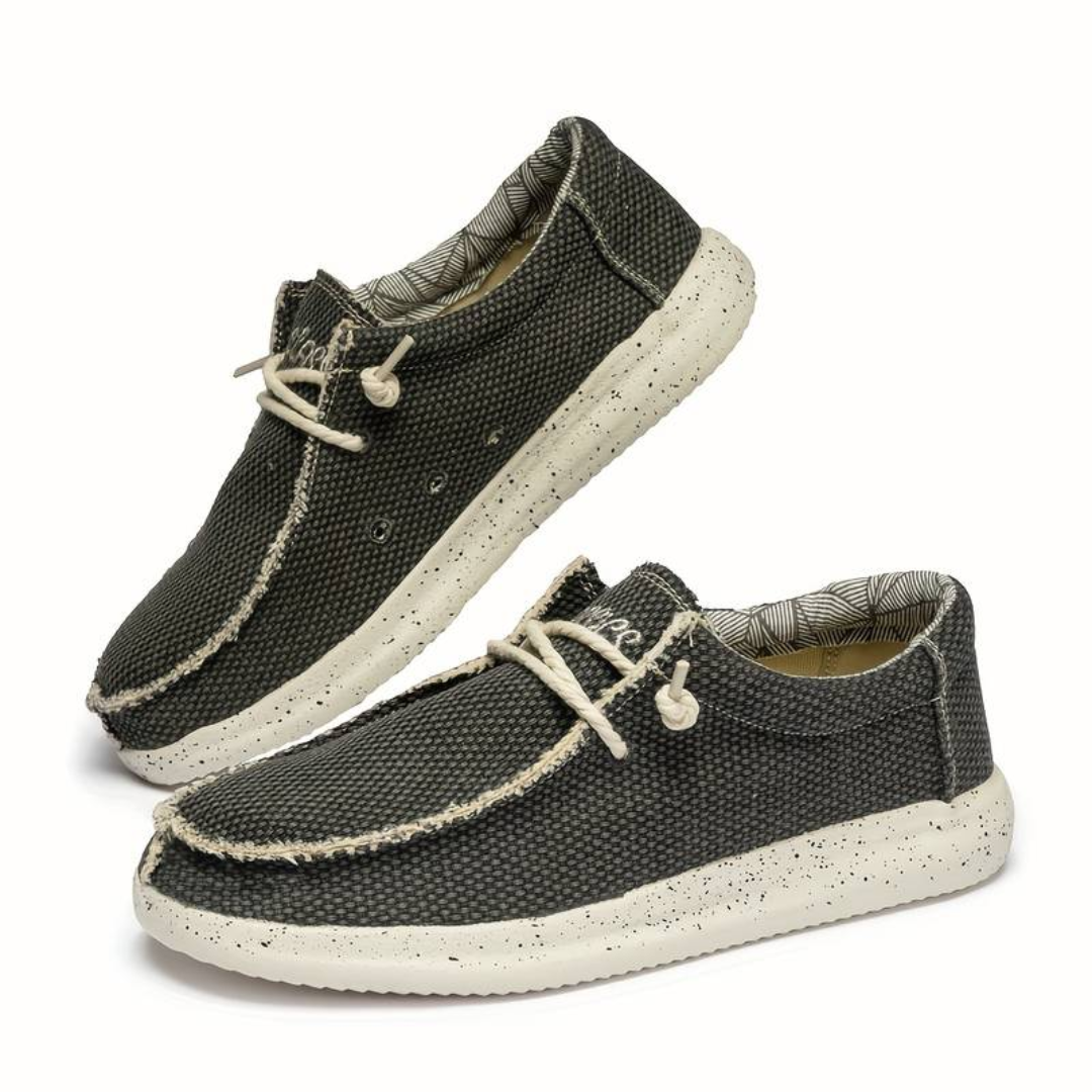 Men's Loafers | Canvas Slip On Lace Cushioned Sole