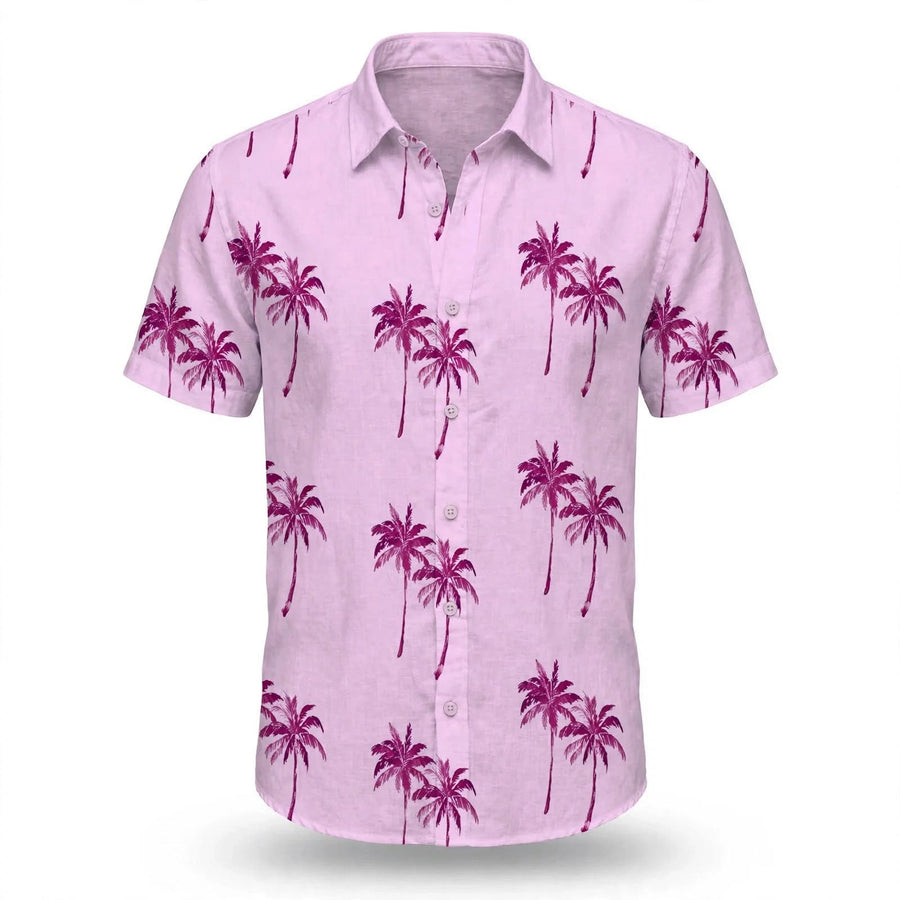 Men's Hawaiian Shirt | Short Sleeve Palm Print Button Up