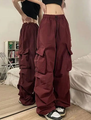 Women's Cargo Pants | Wide-Leg Relaxed Fit Drawstring Waist
