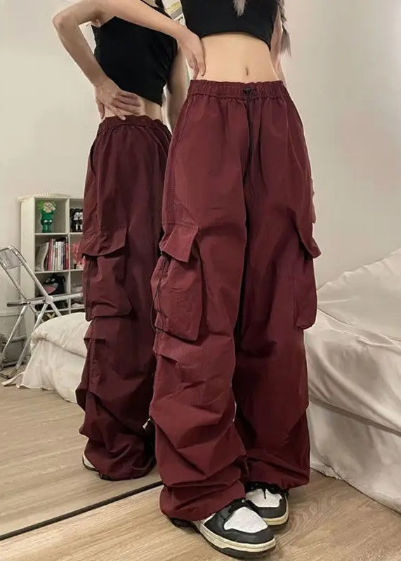 Women's Cargo Pants | Wide-Leg Relaxed Fit Drawstring Waist