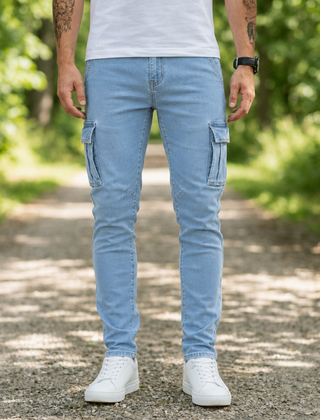 Formentor Slim Fit Cargo Pants in Blue