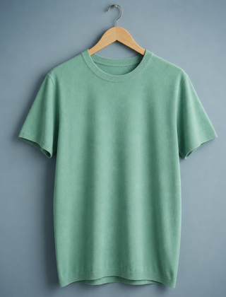 Meteora Cashmere Blend Knit Tee in Green