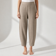 Mougins Tapered Linen Pants in Khaki