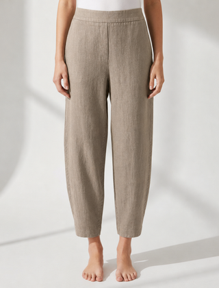 Mougins Tapered Linen Pants in Khaki