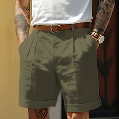 Men's Chino | Pleated Tailored Cuffed Shorts