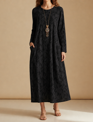 Trogir Printed Midi Dress in Black