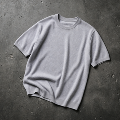 Thassos Cashmere Knit Tee in Gray