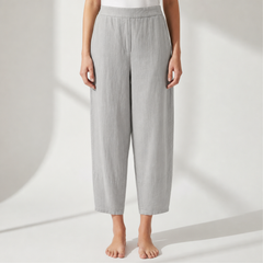 Mougins Tapered Linen Pants in Light Gray