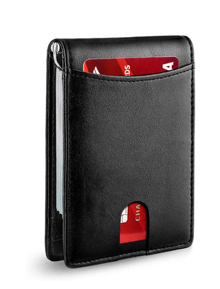 Men's Slim Wallet | RFID Blocking Faux Leather Card Holder