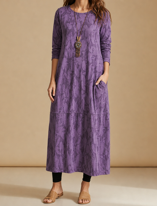 Trogir Printed Midi Dress in Purple