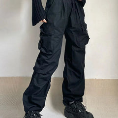 Women's Cargo Pants | Wide-Leg Relaxed Fit Drawstring Waist
