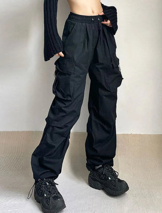 Women's Cargo Pants | Wide-Leg Relaxed Fit Drawstring Waist