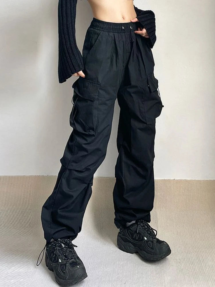 Women's Cargo Pants | Wide-Leg Relaxed Fit Drawstring Waist