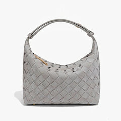 Women's Shoulder Bag | Woven Vegan Suede Quilted Hand-Woven