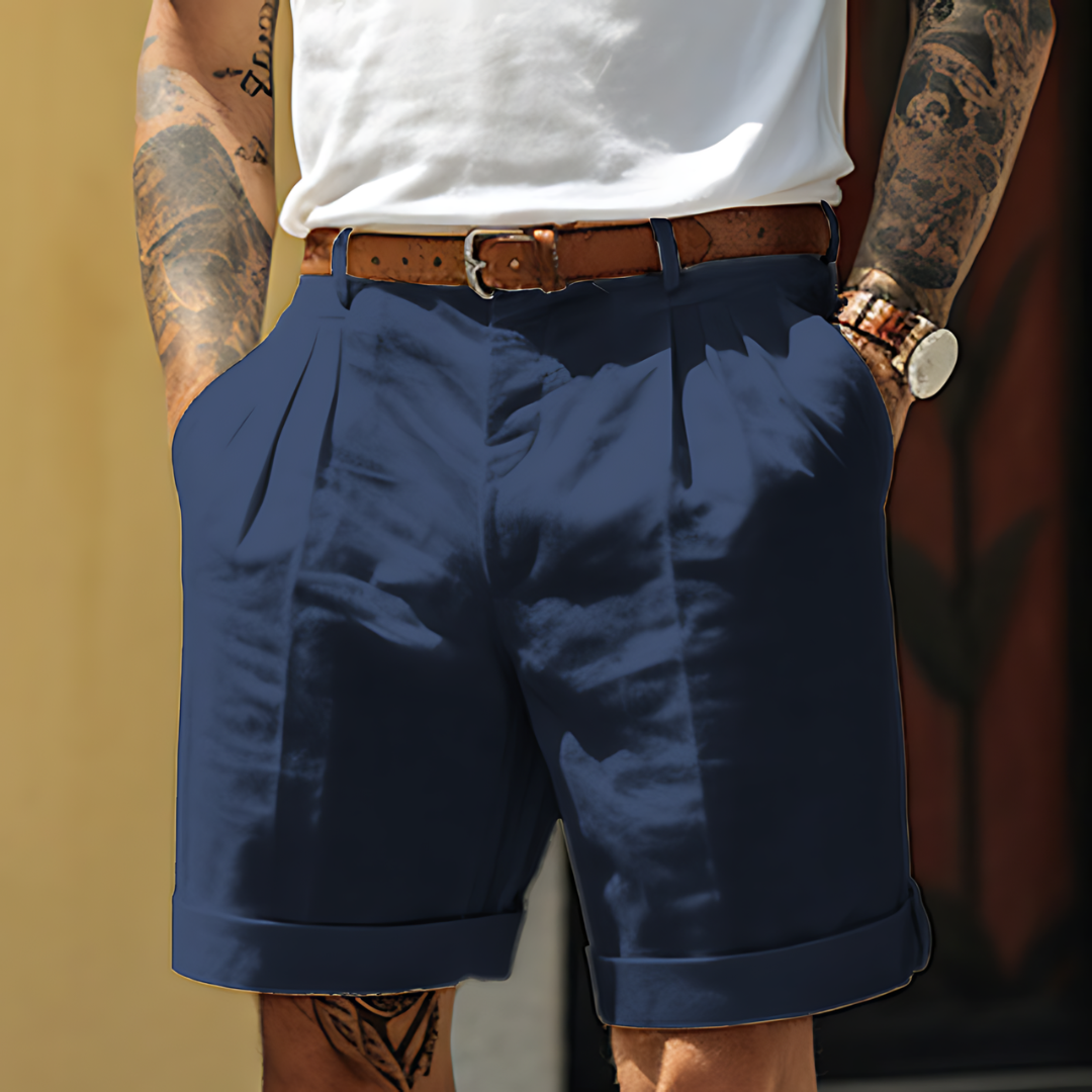 Men's Chino | Pleated Tailored Cuffed Shorts