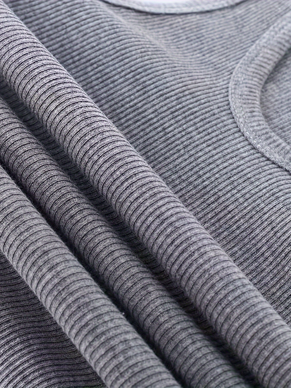 Men's Singlet Top | Crew Neck Knit Sleeveless Stretch