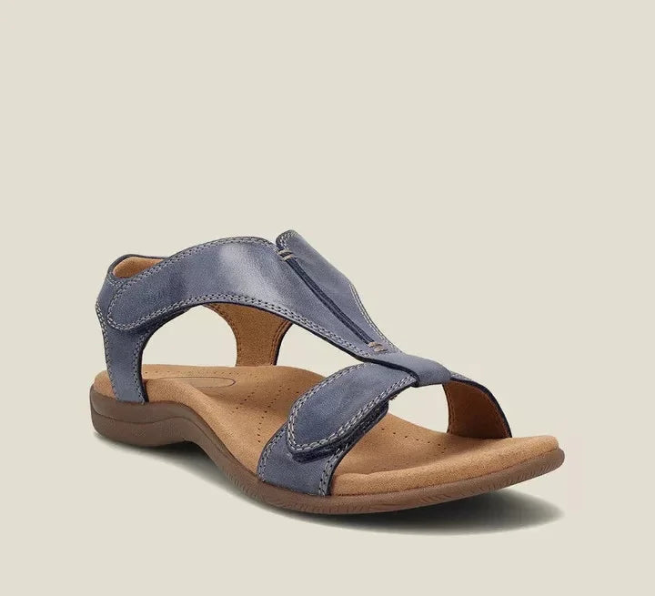 Women's Slide | T-Strap Arch Support Leather Cushioned