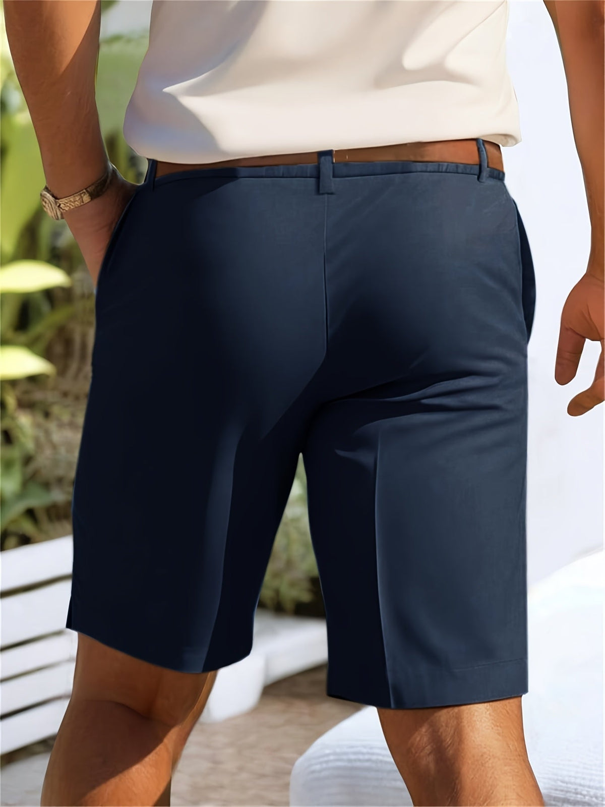 Men's Tailored Shorts | Regular Fit Woven Functional Pockets