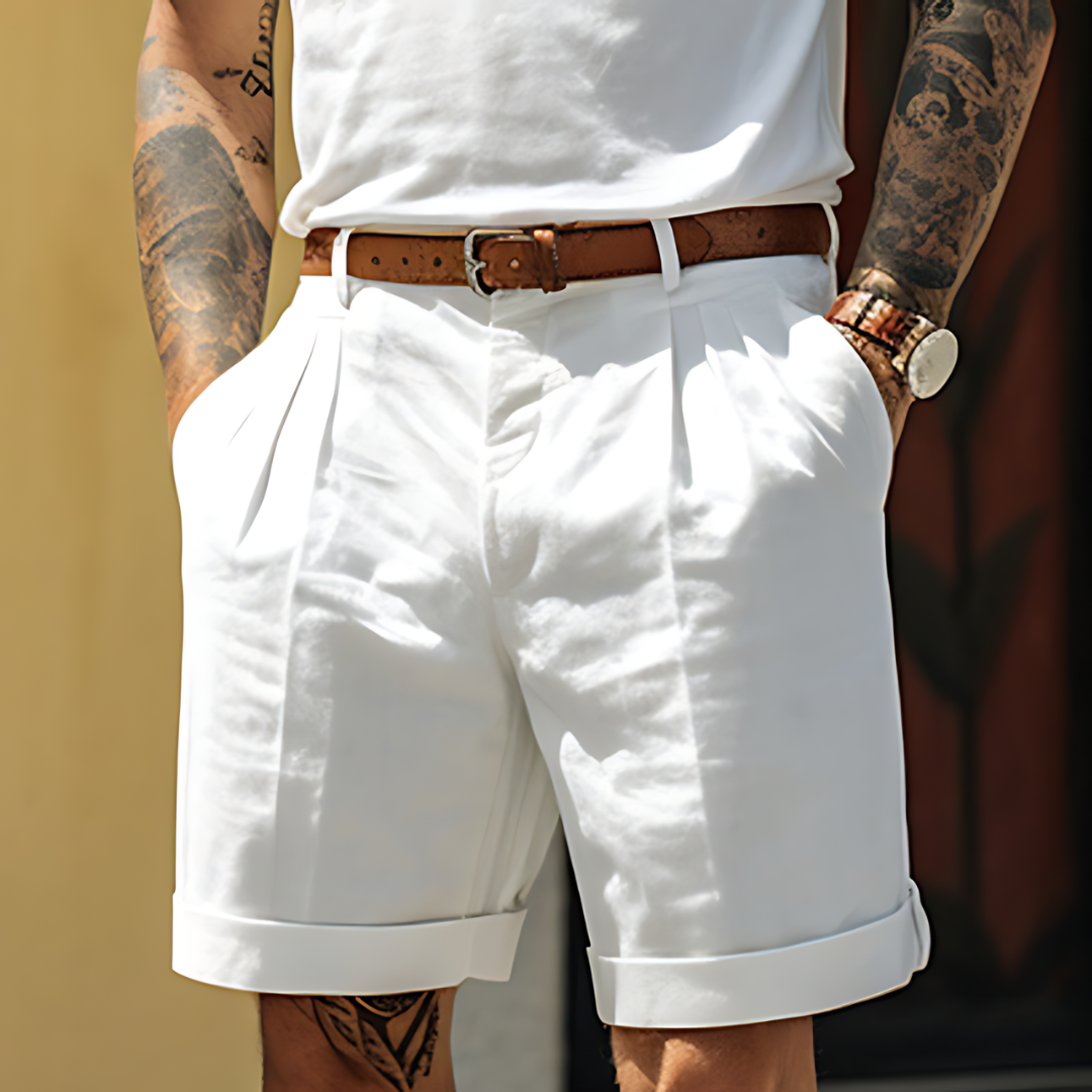 Men's Chino | Pleated Tailored Cuffed Shorts