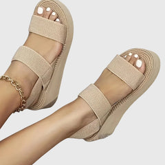Women's Platform Sandals | Open Toe Mesh Velcro Slingback