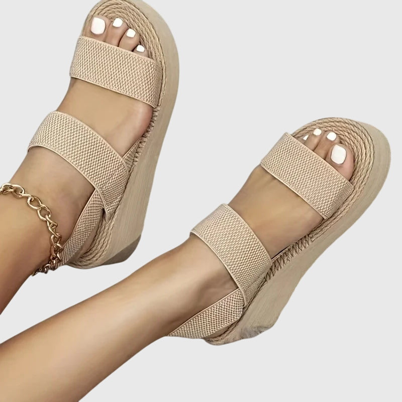 Women's Platform Sandals | Open Toe Mesh Velcro Slingback