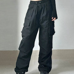 Women's Cargo Pants | Wide-Leg Relaxed Fit Drawstring Waist
