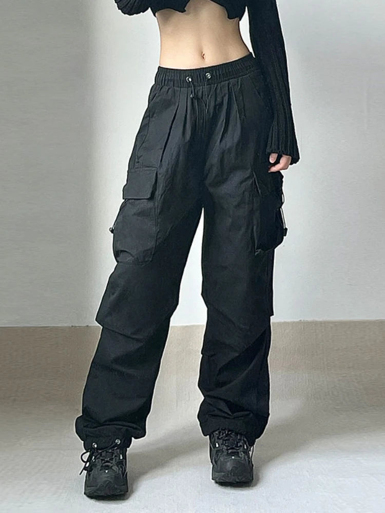 Women's Cargo Pants | Wide-Leg Relaxed Fit Drawstring Waist