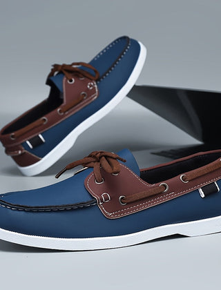 Men's Boat Shoe | Leather Lace-Up Contrast Toe