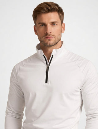 Men's Long Sleeve Top | Half Zip Neck Stretch Knit