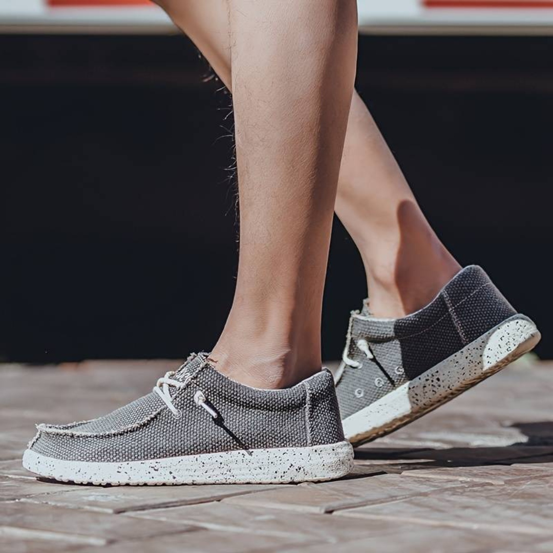 Men's Loafers | Canvas Slip On Lace Cushioned Sole